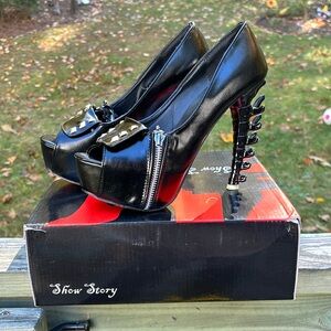 Show Story Unique Goth Platform Heels